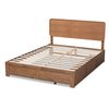 Baxton Studio Eleni Modern Ash Walnut Brown Finished Wood Queen Size 3-Drawer Storage Bed 175-9429-9621-Zoro